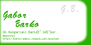 gabor barko business card